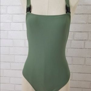 Pastel olive green one piece swimsuit